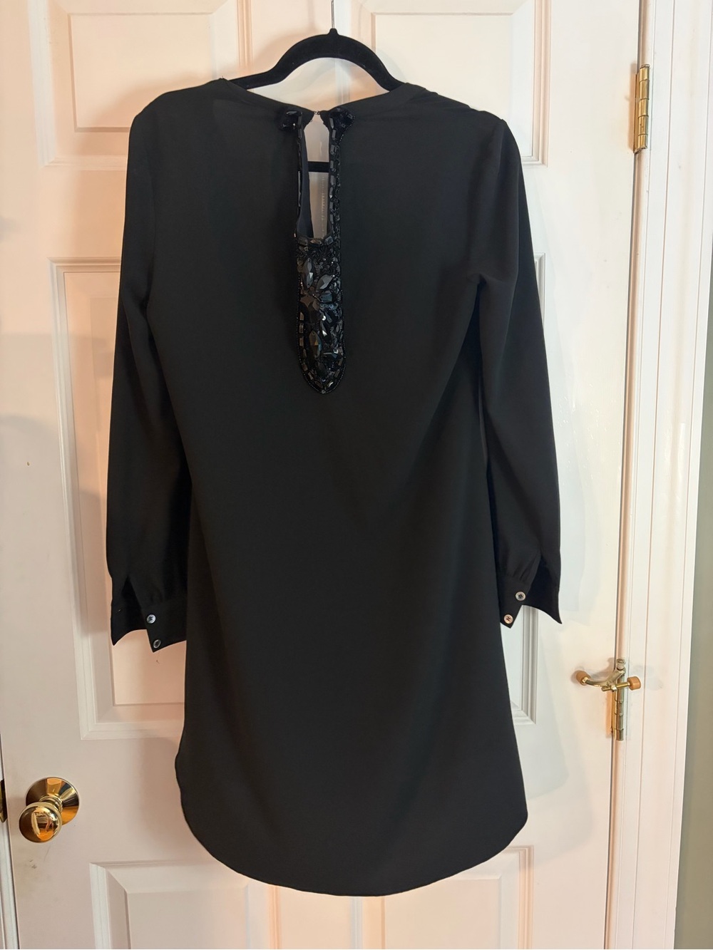 Haute Hippie Black Beaded Shift Dress